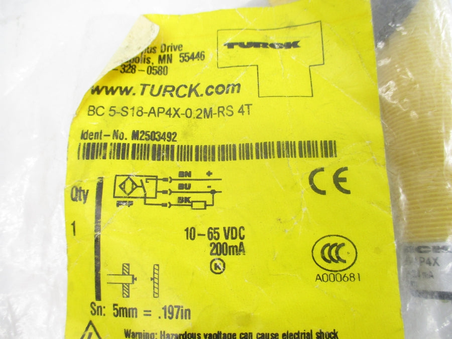 TURCK BC5-S18-AP4X-0.2M-RS4T M2503492 10-65VDC NSMP