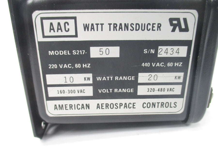 AMERICAN AEROSPACE CONTROLS S217-50 220/440VAC NSNP