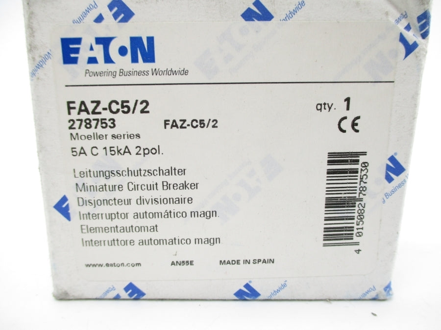 EATON FAZ-C5/2 278753 120VDC 5A NSMP