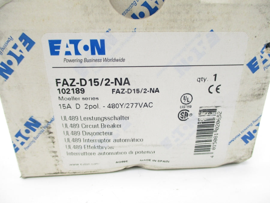 EATON FAZ-D15/2-NA 102189 277VAC 15A NSMP