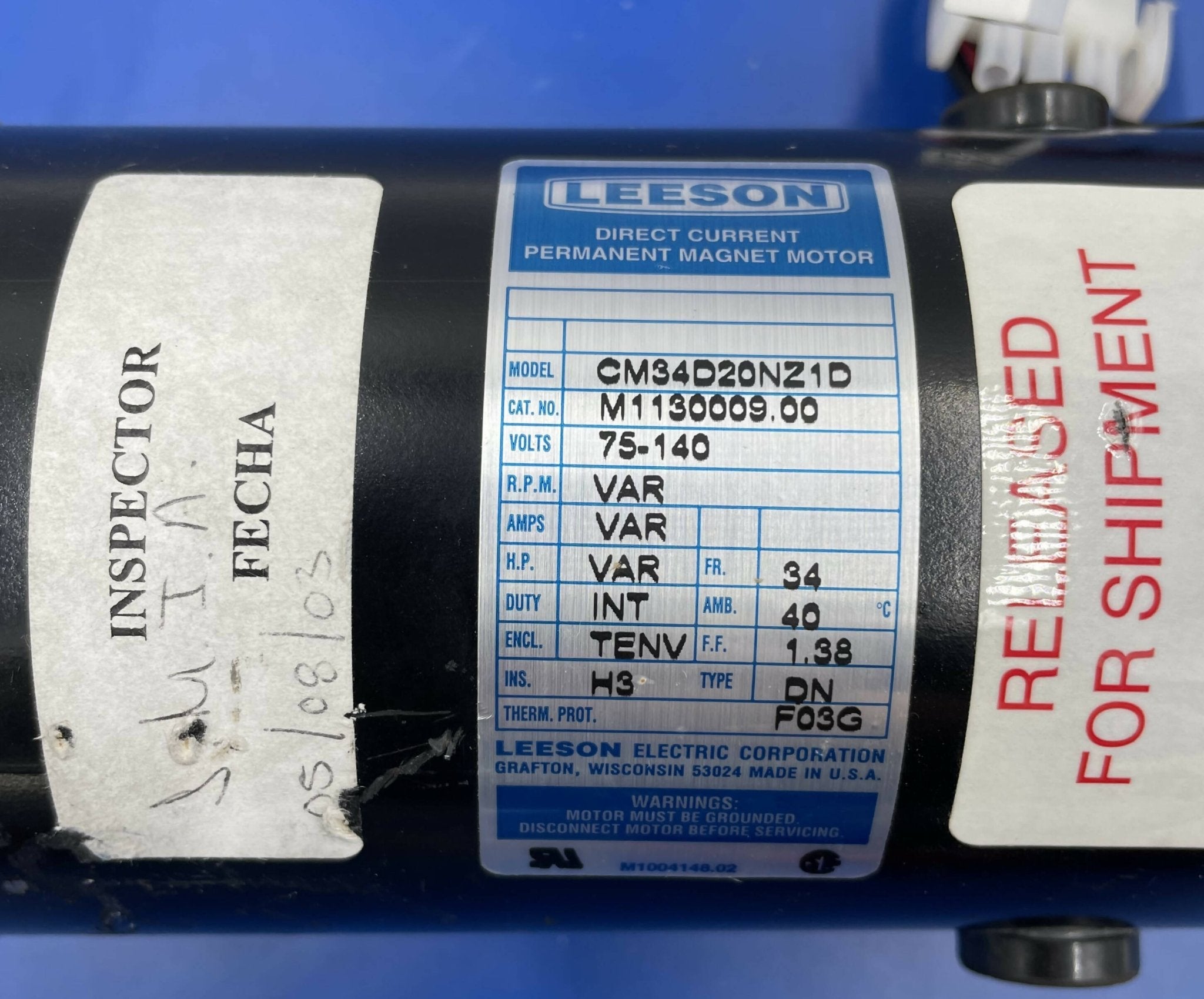 GE CMS34D20NZ1D - Leeson Drive Motor for AMX4 X-Ray Side | Alo Tech Solutions
