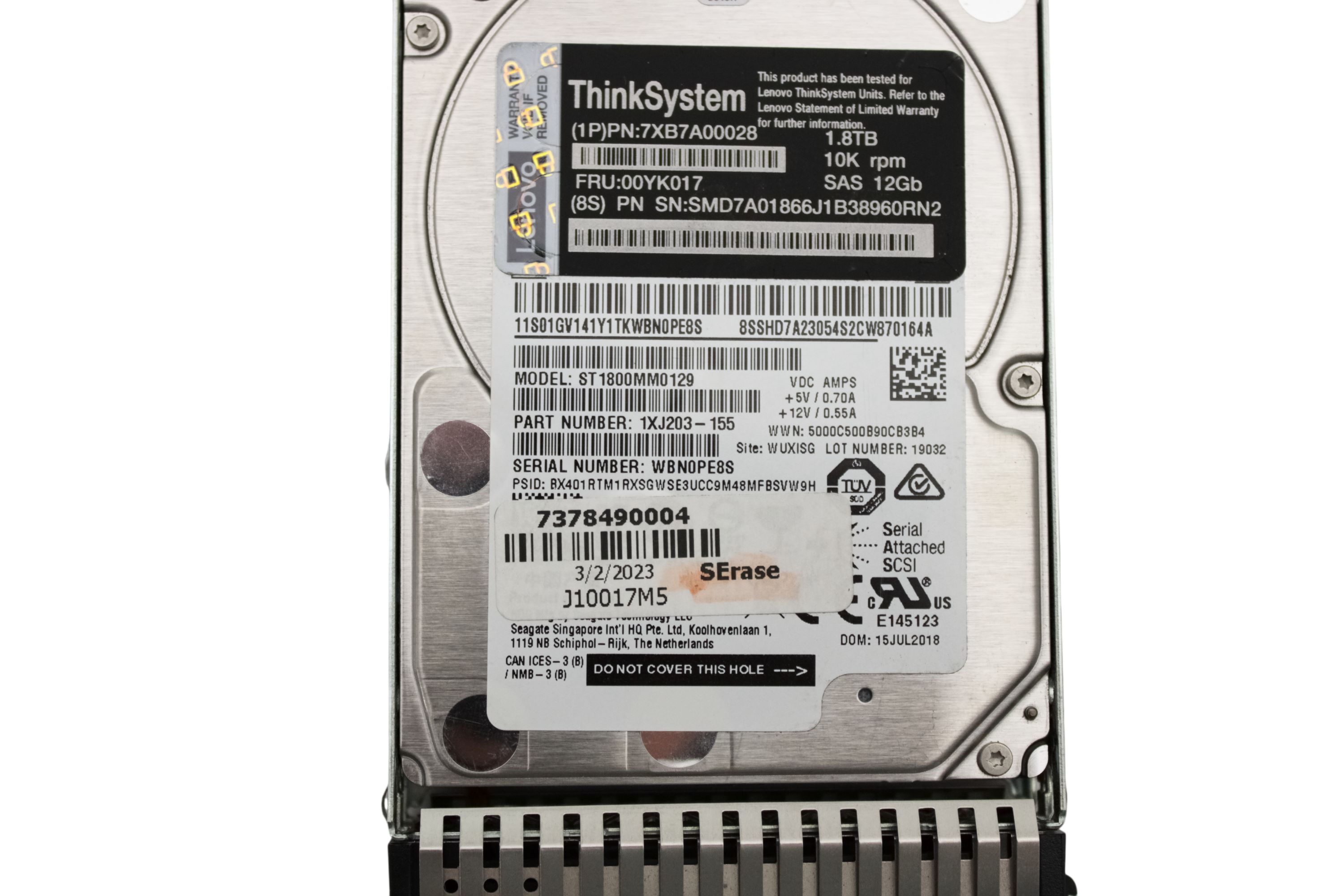 Lenovo 00YK017 1.8TB 10K 12G SAS 512E 2.5' G4HS