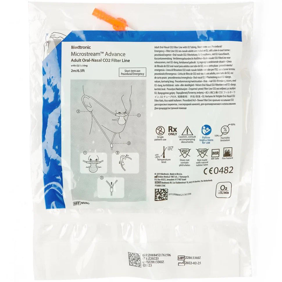 Medtronic Microstream Advance Adult Oral/Nasal CO2 Filter Line (25/Box)