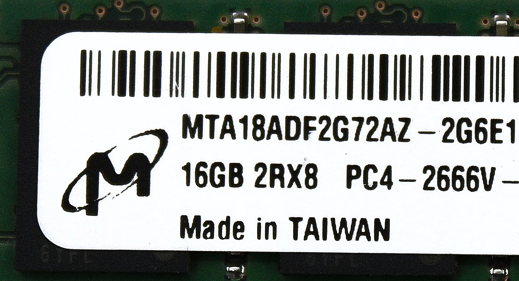 Micron MTA18ADF2G72AZ-2G6E1 16GB 2RX8 PC4-2666V VLP MEMORY