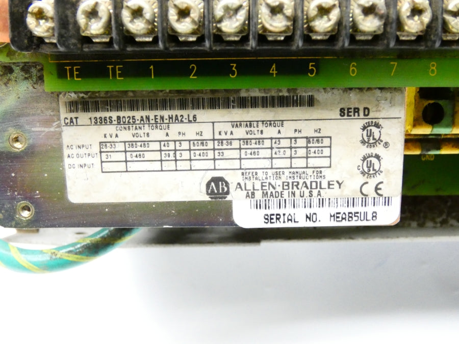 ALLEN BRADLEY 1336S-B025-AN-EN-HA2-L6 SER. D 380-480VAC 40A (AS PICTURED) UNMP
