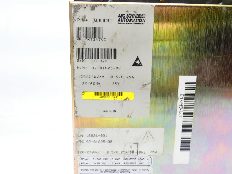 MODICON MM-PMT24T0C 92-01625-00 120-230VAC 0.5/0.25A UNMP