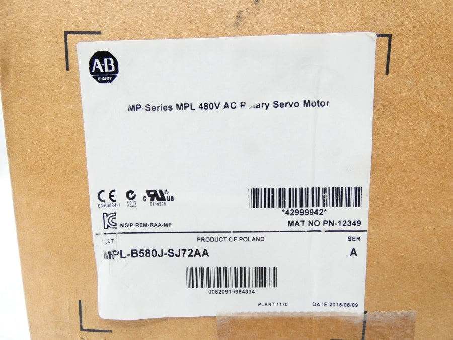 ALLEN BRADLEY MPL-B580J-SJ72AA SER. A 480V 32A NSMP