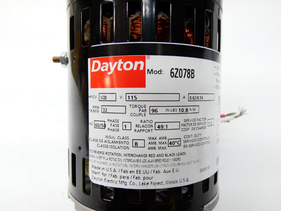 DAYTON 6Z078B 115V 0.62/0.54A NSMP