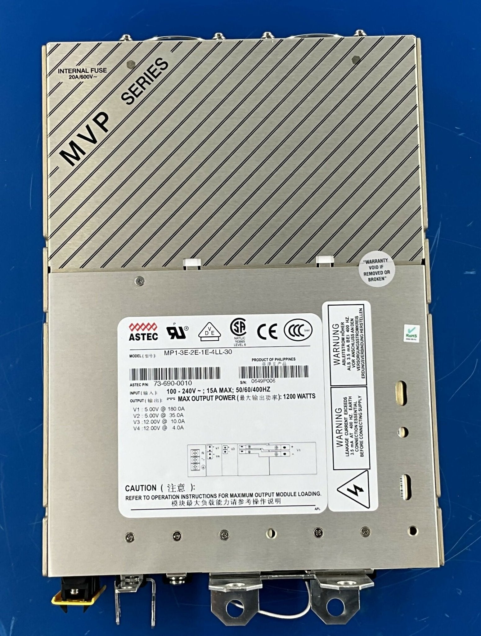 POWER SUPPLY MVP SERIES NEW (73-690-0010/MP1-3E-2E-1E-4LL-30 GE/ASTEC