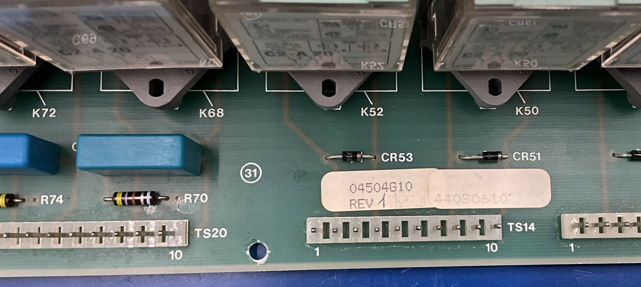 RELAY PANEL BOARD (04504G10 Rev. 1 GE