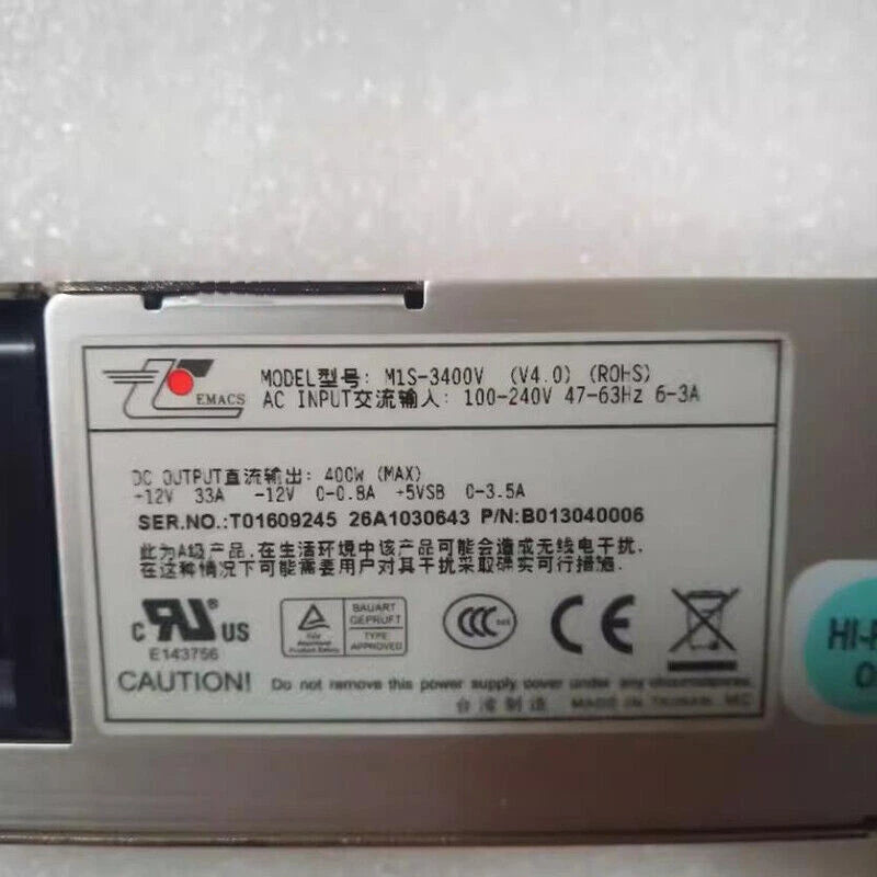 1pcs Used Zippy M1S-3400V Server Power Supply Redundant Module 400W Tested|356924684938