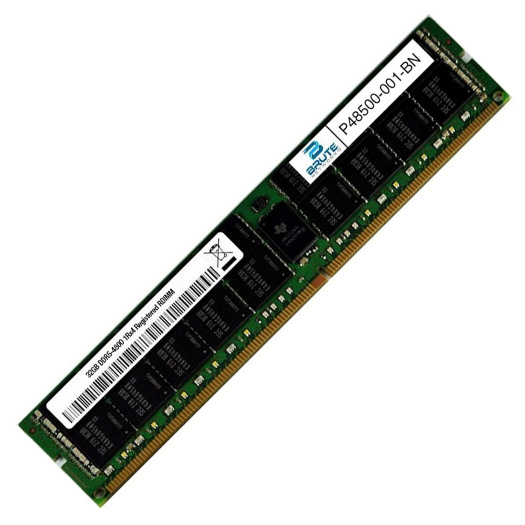 P48500-001 - HPE Compatible 32GB PC5-38400 DDR5-4800Mhz 1Rx4 ECC RDIMM|146030352597