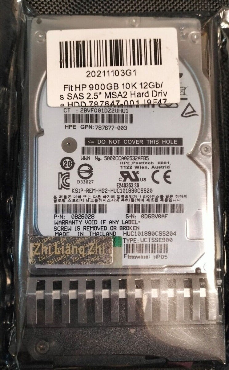 Fit 900GB 10K 12Gb/s SAS 2.5" MSA2 Hard Drive HDD 787647-001 J9F47A|226829839907