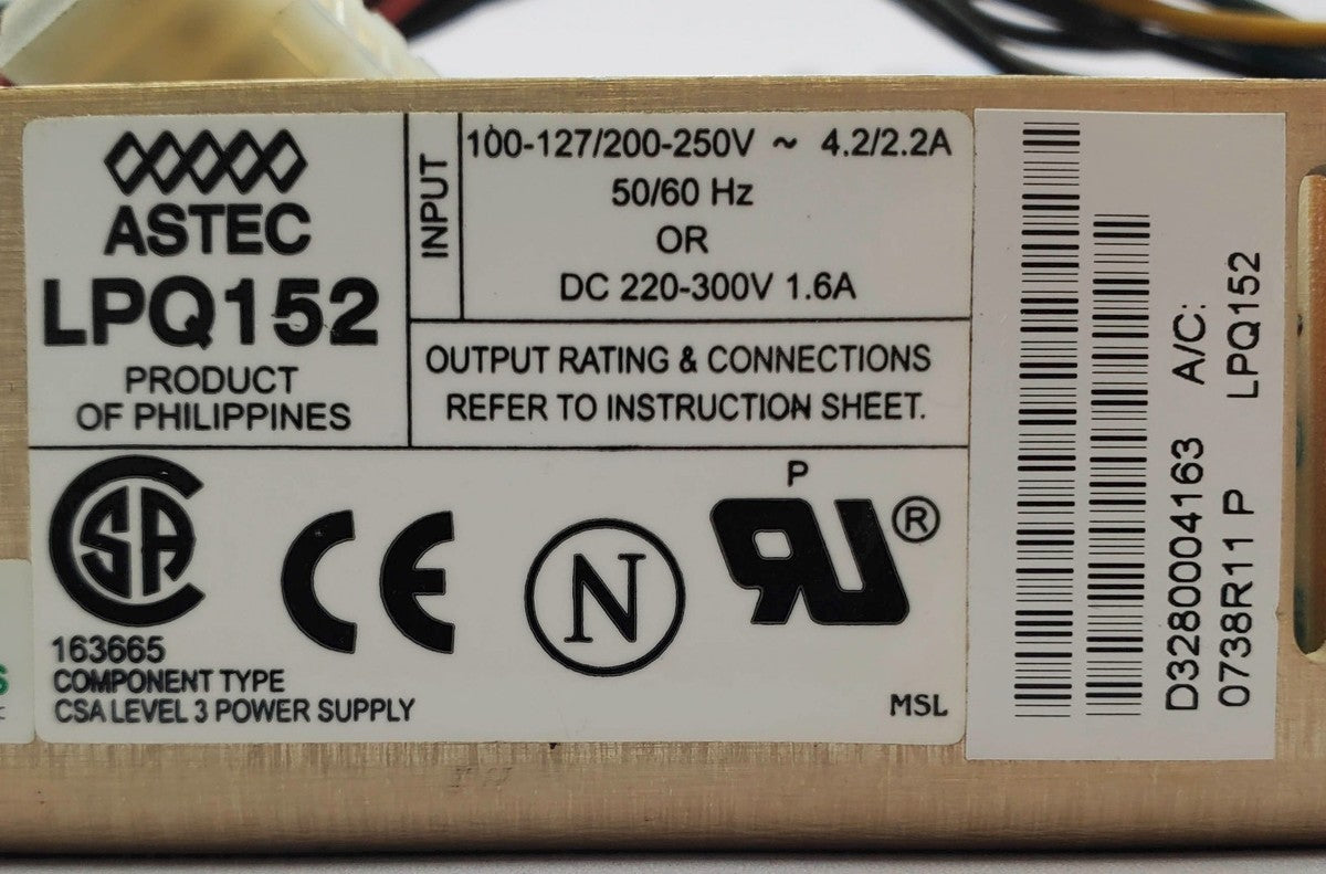 Astec LPQ152 Industrial Power Supply 100-127/200-250V 4.2/2.2A 50/60Hz
