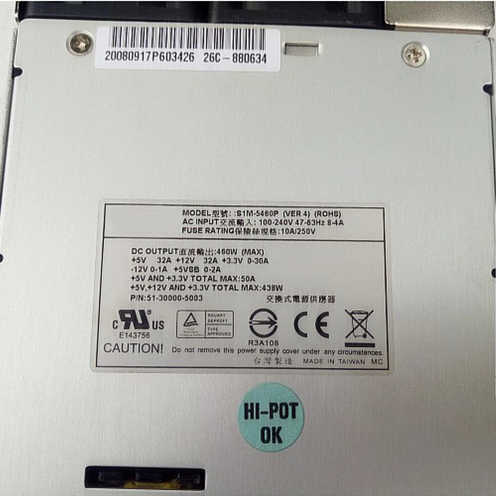Used For ZIPPY S1M-5460P SIM-5460P Disk Array Redundant Power Supply 460W|314998303967