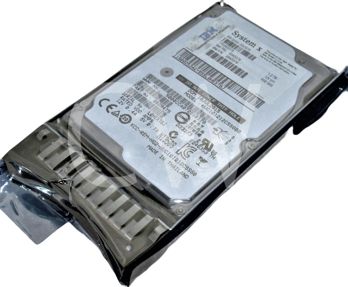 00AD075 00AD076 00AD079 IBM 1.2TB 10K RPM 6G G2HS 2.5"SAS Hard Drive Refurbished|267085548315