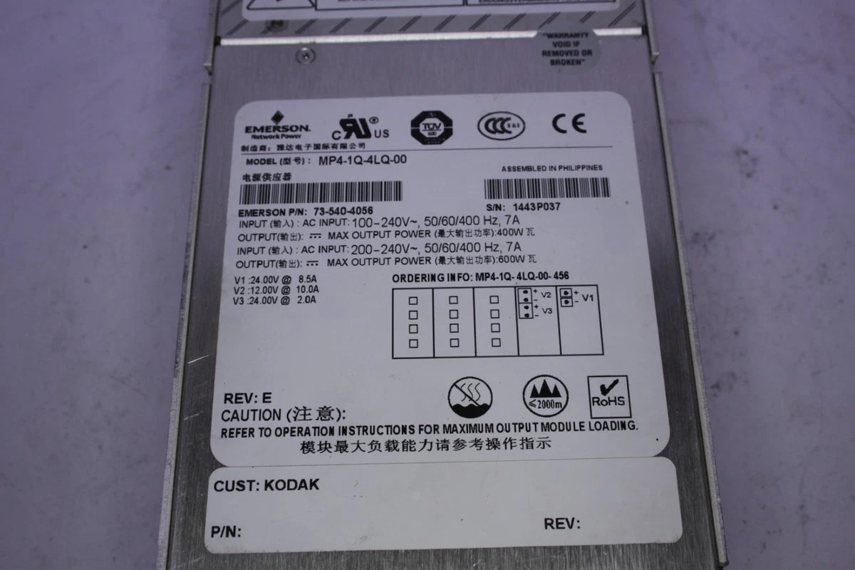 Astec MVP Series MP4-1Q-LLE-00 Modular Switching Power Supply 5V 12V 12V 24V