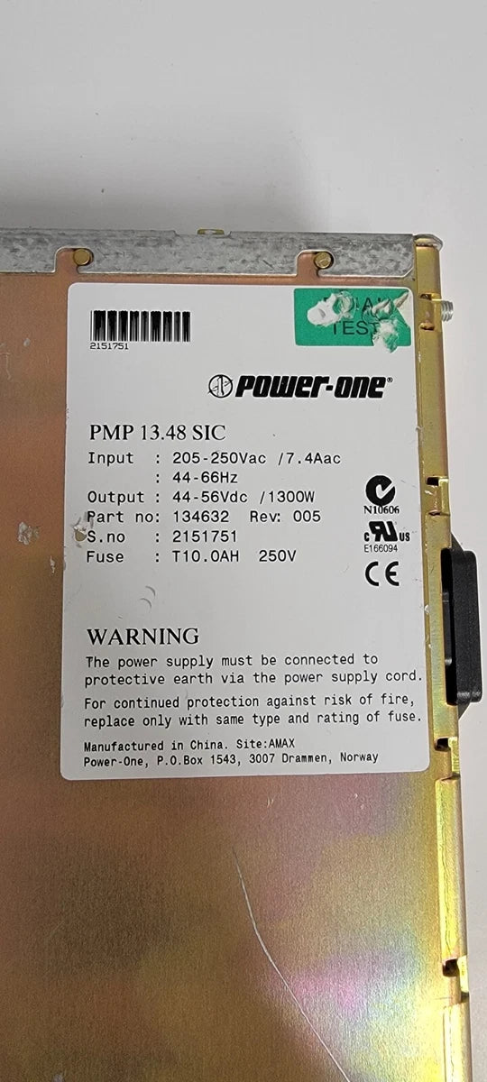 POWER-ONE PMP 13.48 SIC POWER SUPPLY 205-250 V AC 44-56 VDC