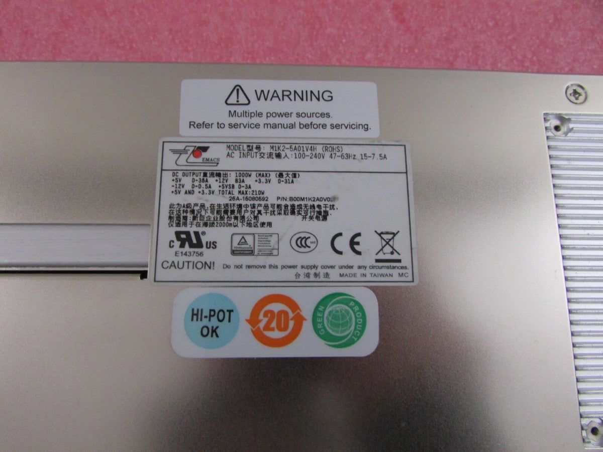 Zippy EMACS M1K2-5A01V4H 1U Redundant Form 1000W 2x M1K-2A00V Modules PWR System|235330995787