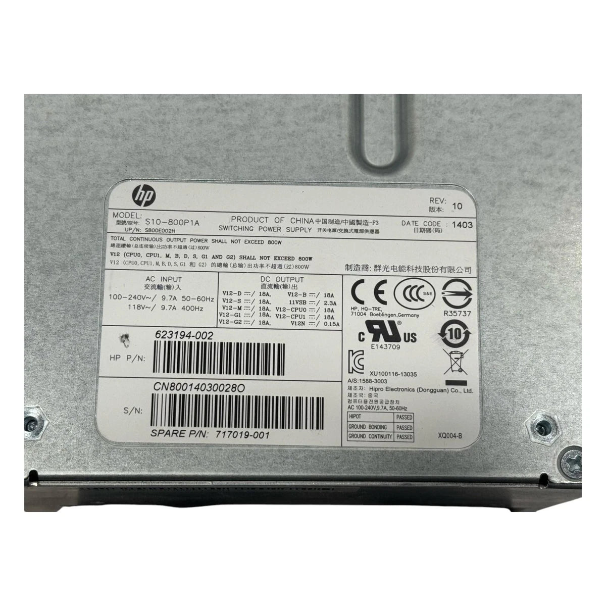 HP Z620 Workstation 800W S10-800P1A Power Supply 717019-001|116619587585