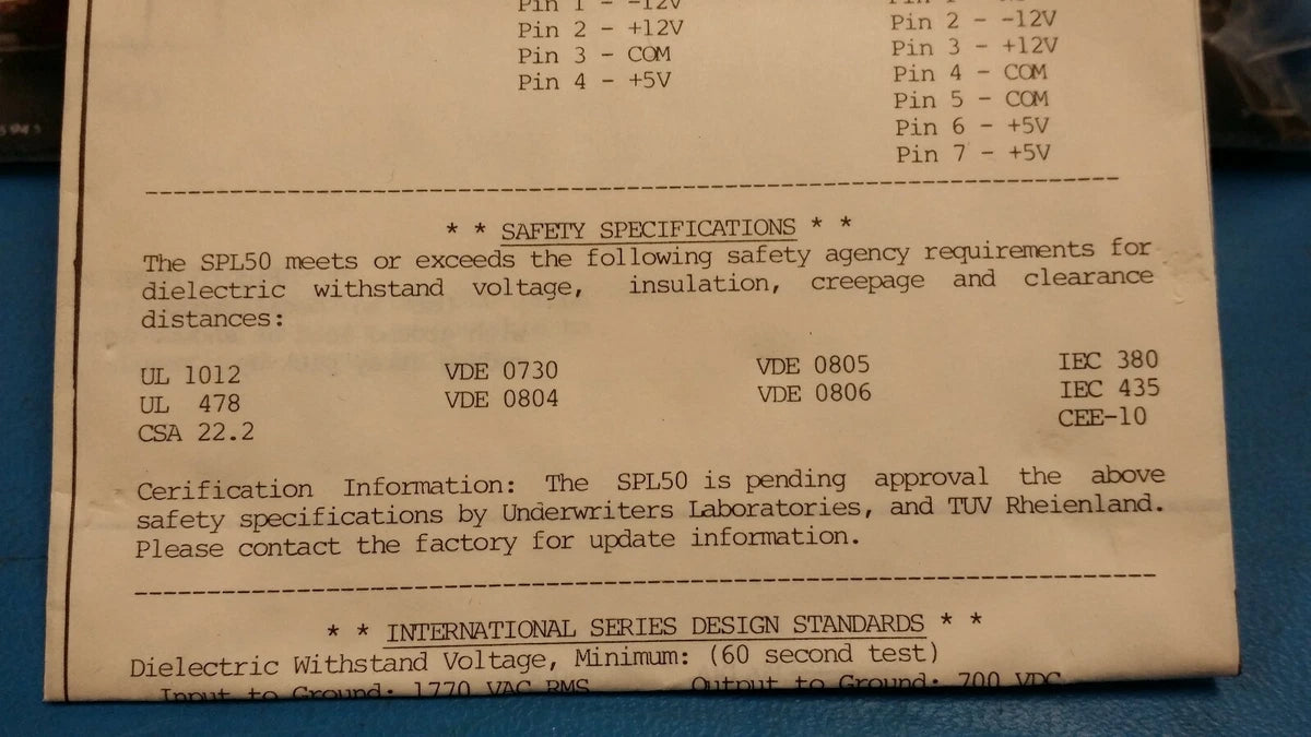(1 PC) SPL50-3200 POWER-ONE Multi Voltage Switching Power Supply, 50W ,5V to 12V|323813153626