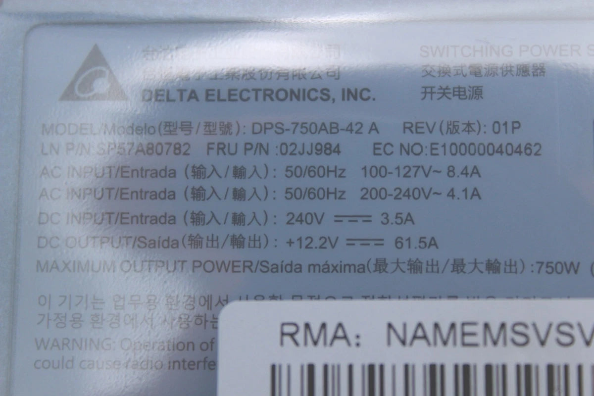 Lenovo ThinkSystem 750W 80 Plus Platinum Server Power Supply (SP57A80782