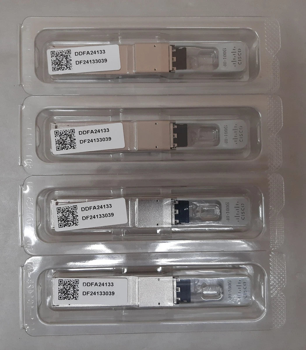 Lot of 4 Cisco QSFP-40/100-SRBD Tranceiver Modules P/N 10-3317-03
