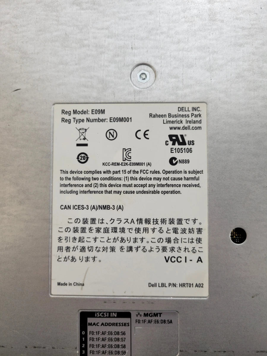 Dell Model: E09M Control Module 11 E09M001 EqualLogic Used|157335863703