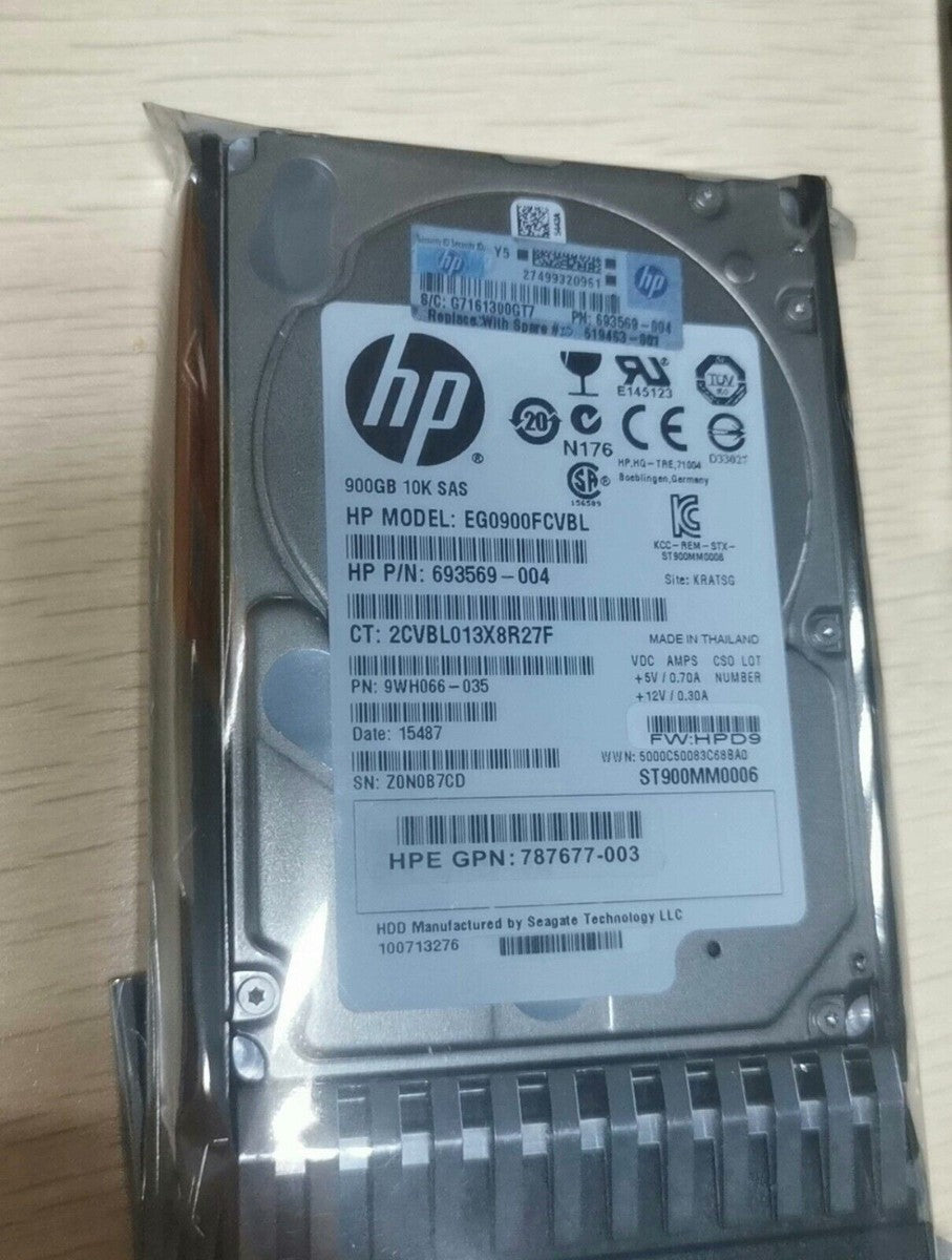 HPE 787647-001 900GB J9F47A 10K 2.5" 12G SAS MSA SFF ENT HDD Hard Drive|336128838104