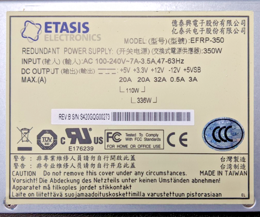 Etasis Electronics EFRP-350 350W Power Supply Module|116735359732