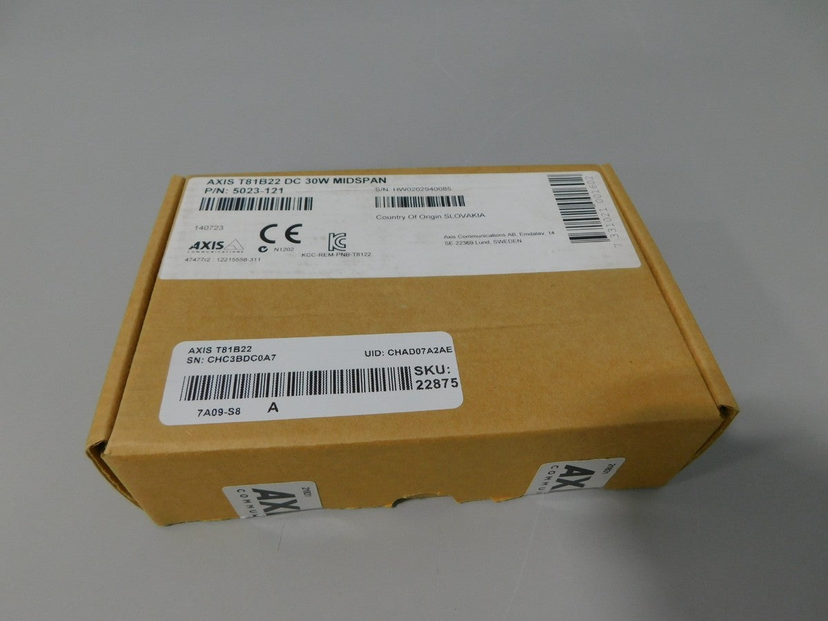 AXIS Video Cameras - T81B22 DC 30W MIDSPAN PoE 5023-121 B79 NEW SEALED|326675783505