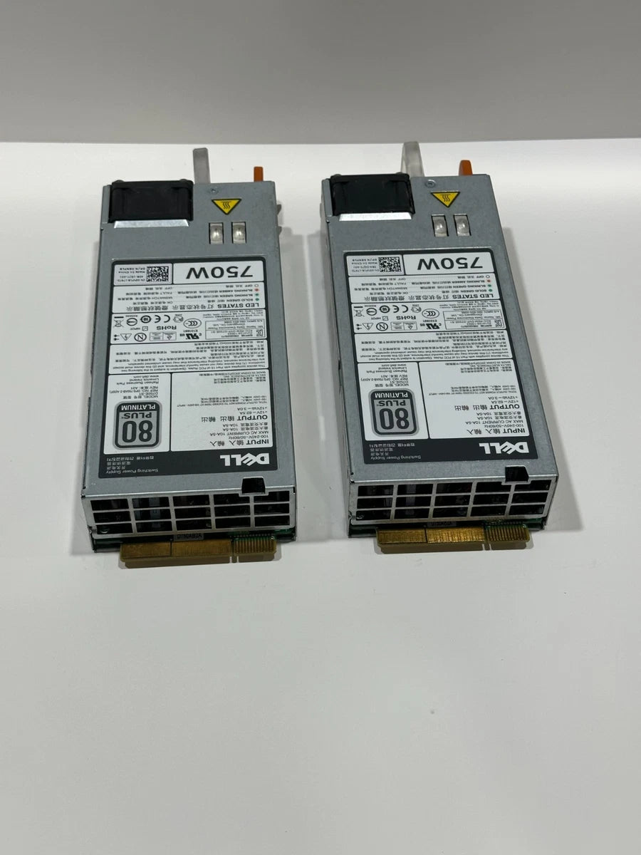 Lot of 2 - Dell 750W 80 Plus Platinum Power Supply PSU 5NF18 PowerEdge 05NF18|306588418496
