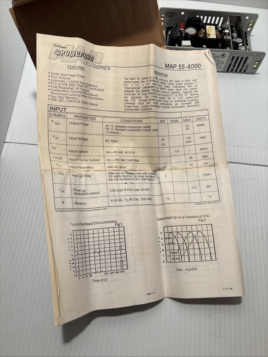 POWER-ONE MAP55-4000 D.C. POWER SUPPLY UNIT (89