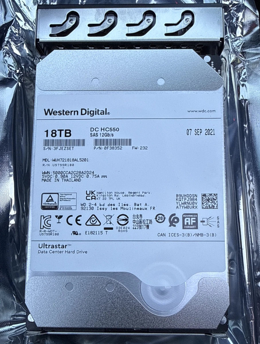 WD Ultrastar DC HC550 18TB WUH721818AL5201 7.2K SATA 3.5" HDD with bracket |177638920268