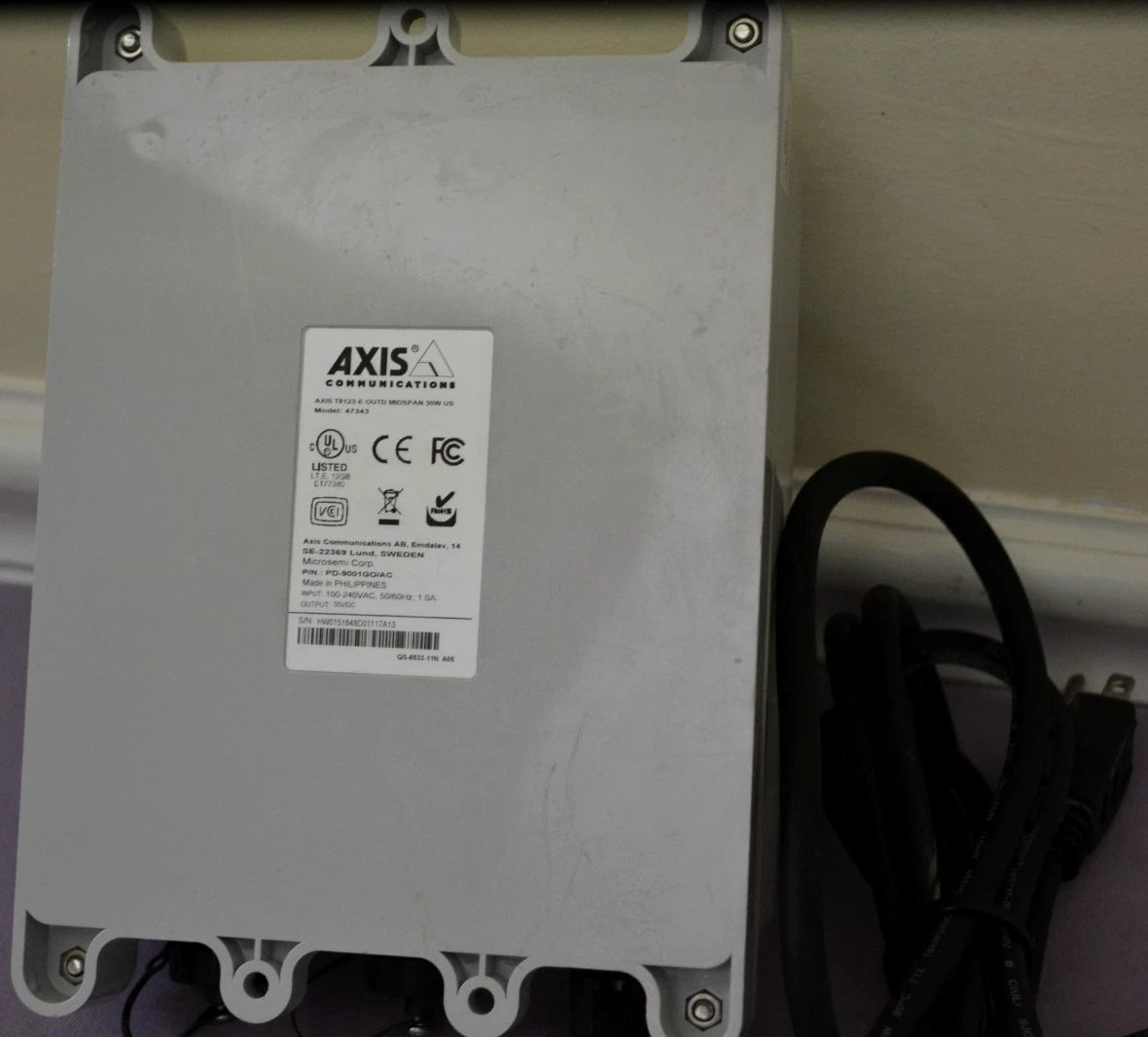 Axis T8123-E Outdoor Midspan 30W PoE With Injector, 1-Port, IP66 Weatherproof|286683407848