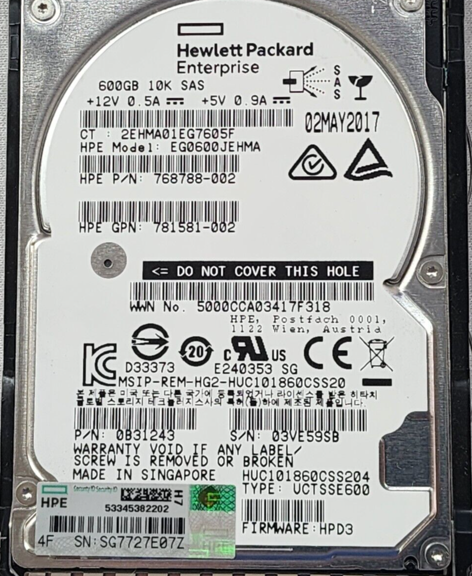HP 781577-001 600GB 10K 12Gbps 2.5'' SAS Hard Disk Drive HDD | Smart Carrier|116225055760
