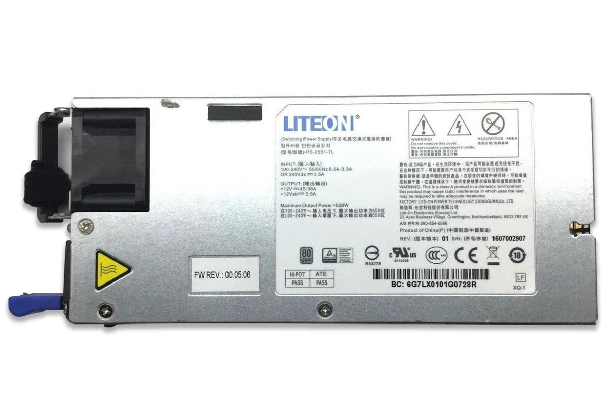 Lite-On 550W PSU 80 Plus Platinum Hot-Swap Power Supply ThinkServer RD350 RD450