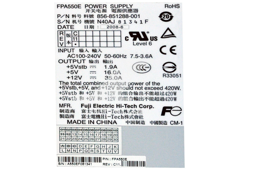Dell FPA550E EMC EMC2 AX4-5 420W Power Supply AX4-5/ NX4 Series Arrays|372805553878