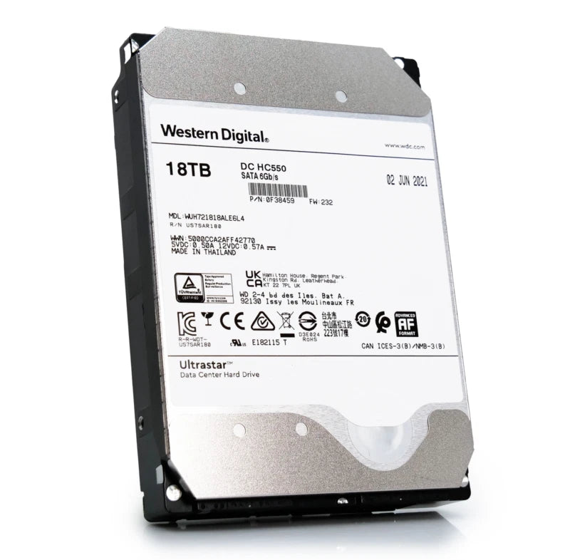 WD Ultrastar DC HC550 18TB 7.2K RPM SATA 6Gb/s 3.5" HDD WUH721818ALE6L4 0F38459|296983313417