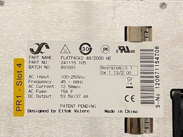 ELTEK Flatpack2 48V 2000W High Efficiency Rectifier: 241115.105|295588940950