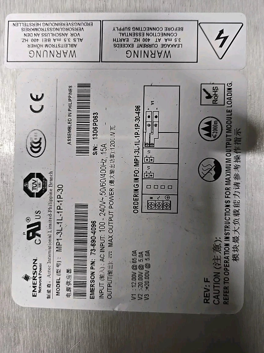 2x Emerson MVP SERIES MP1-3L-1L-1P-1P-30 ASTEC PSE2-230-H-072 P/N 73-690-4096|156612147545