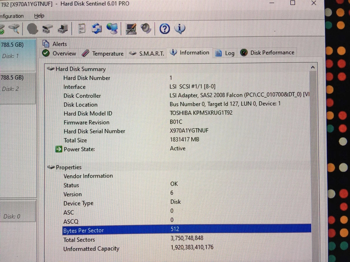 DELL 1.92TB 12G 2.5" SAS SSD KPM5XRUG1T92 DP/N 0TDNP7 *88-89% HEALTH*