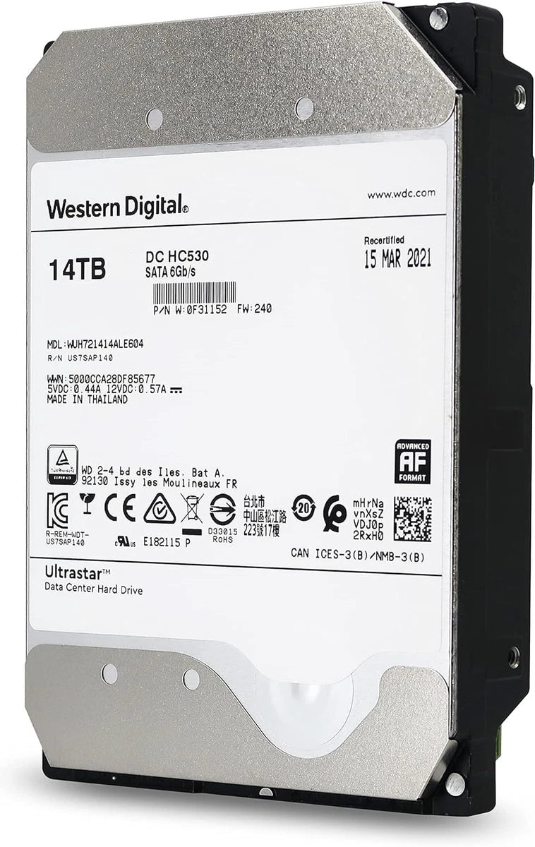 WD Ultrastar DC HC530 14TB SATA 6G 3.5" 7200RPM Enterprise HDD - WUH721414ALE604|116017024311