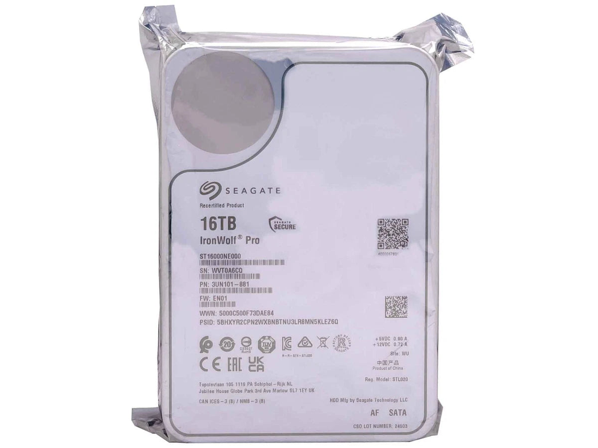 Seagate IronWolf Pro ST16000NE000 16TB 7200RPM SATA 6Gbps 3.5" NAS Hard Drive