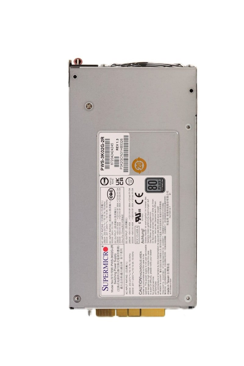 Supermicro 3000W 80-Plus Titanium Redundant Power Supply P/N: PWS-3K02G-2R|376708654837