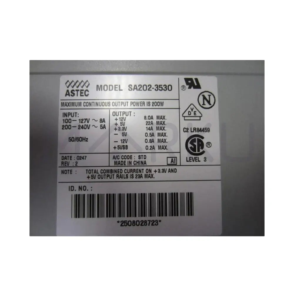 Used & Tested ASTEC SA202-3530 Power Supply|365447790628