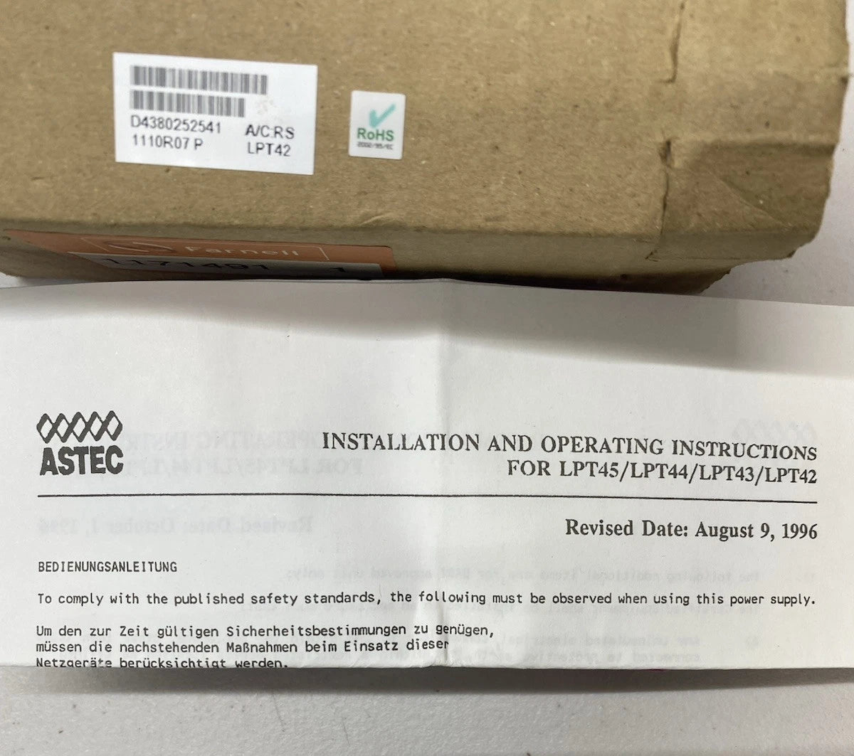 ASTEC Switching Power Supply LPT42 From (USA NEW