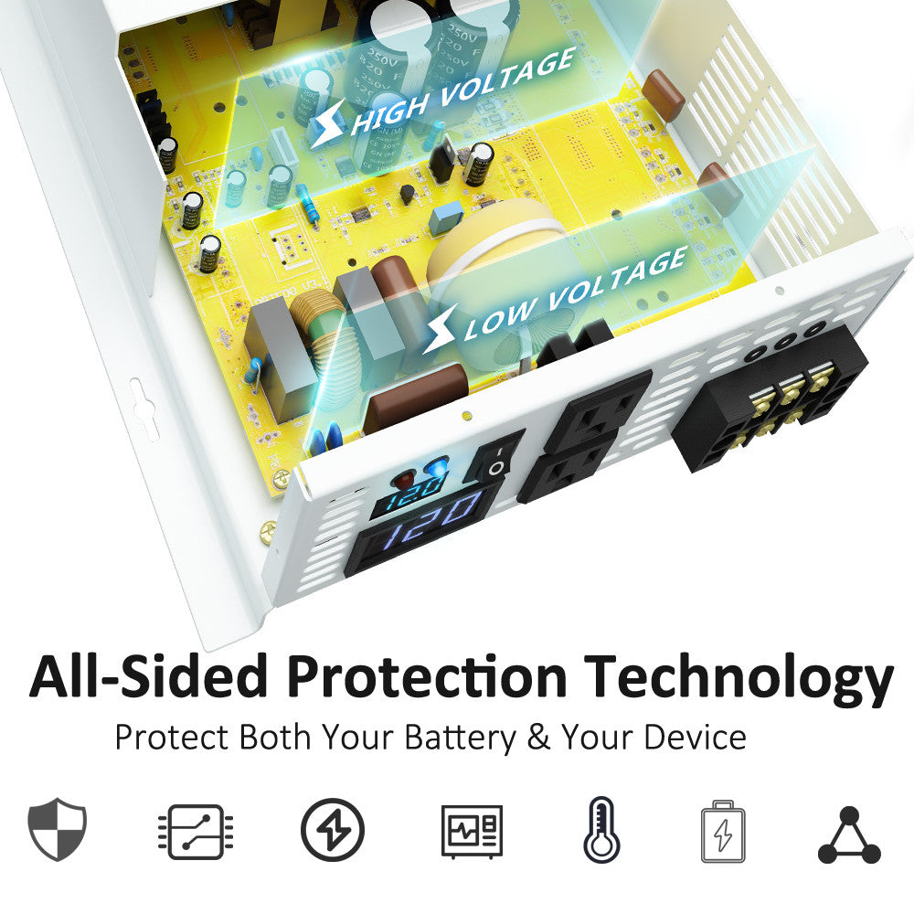 Pure Sine Wave Inverter 12V to 120V Power 4000W Solar Home Motor Off Grid System|205956263943