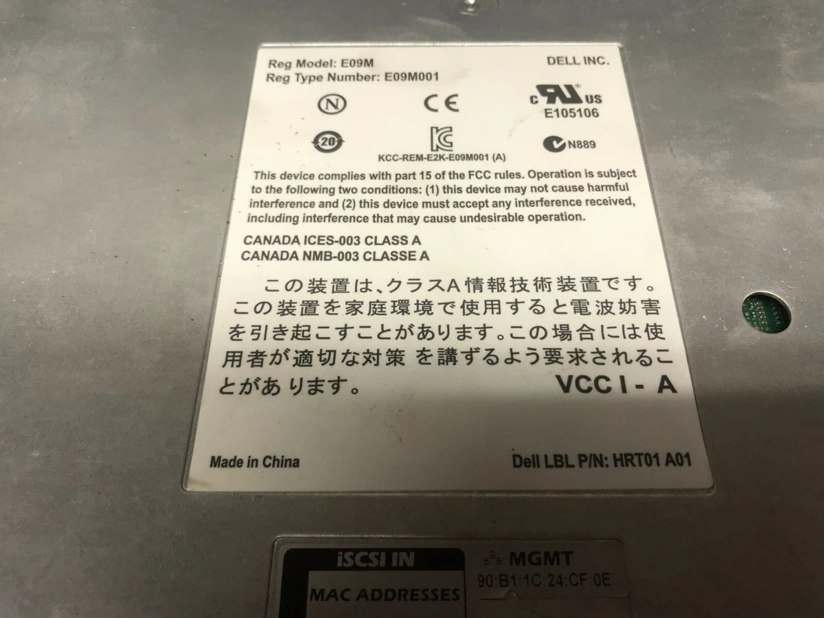 Dell EqualLogic Type 12 Control Module E09M E09M001 HRT01 A01|315785839668