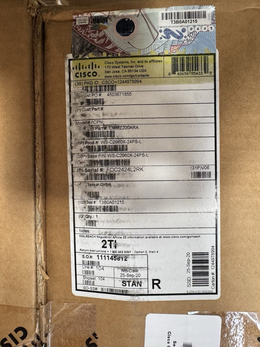 Cisco WS-C2960X-24PS-L PoE Catalyst 24-Ports Switch